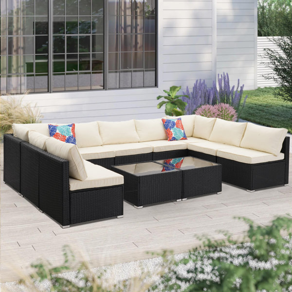 Latitude Run® Ritvi Wicker/Rattan 9 Person Seating Group with